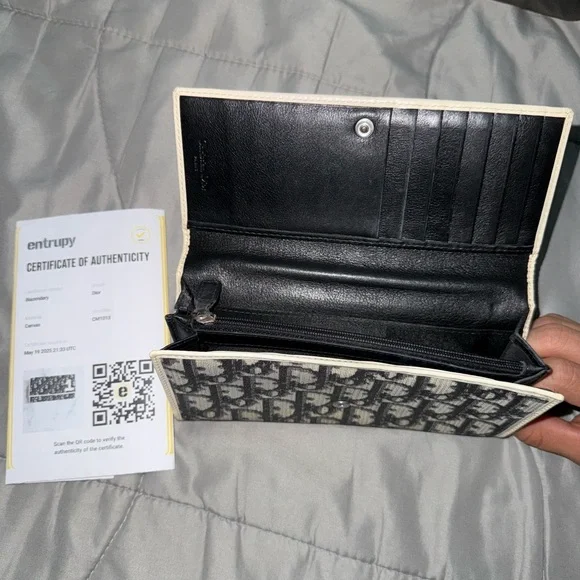 Dior Black and Cream Monogram Clutch